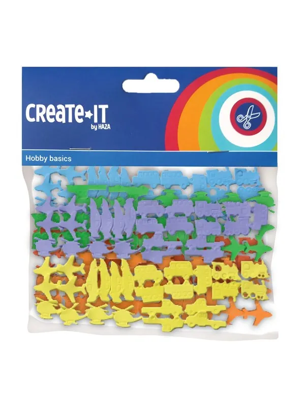 Haza Witbaard Foam stickers Vehicles 72 pcs.