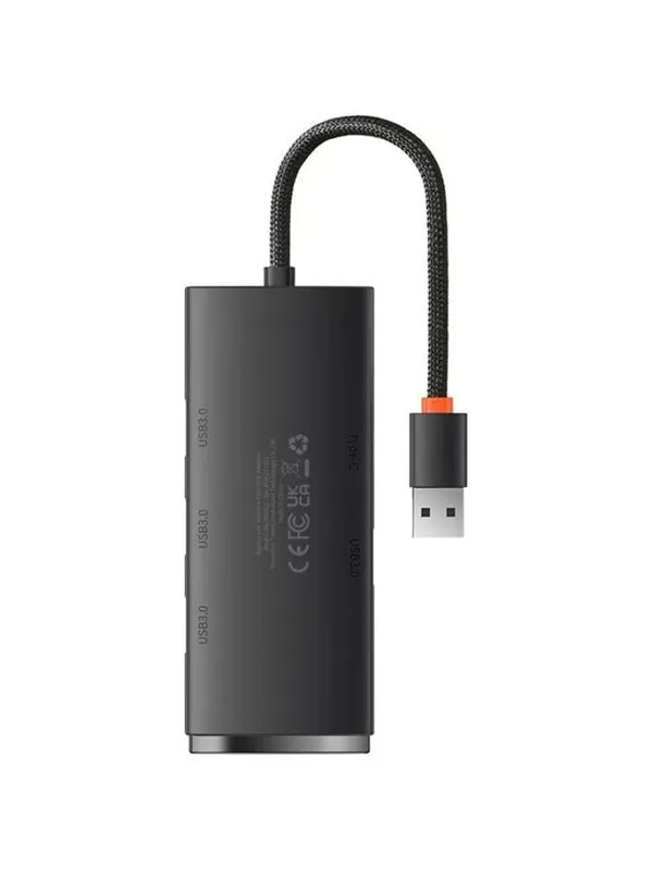 Baseus Lite Series Hub 4in1 USB to 4x USB 3.0 25cm (Black) USB-hub - USB 3.0 - 4 porter - Svart
