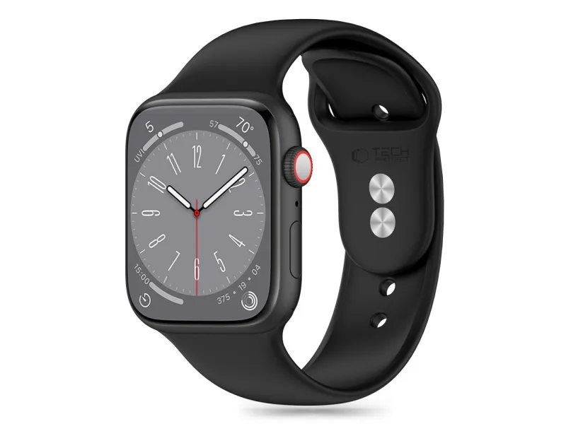 Tech-Protect Silicone Strap for Apple Watch 4 / 5 / 6 / 7 / 8 / 9 / SE (38 / 40 / 41 mm) - Black