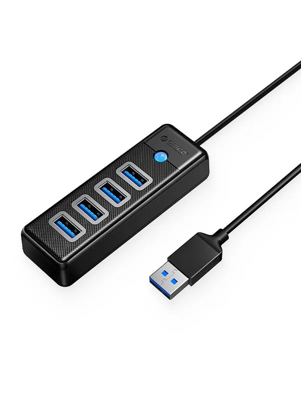 ORICO Hub Orico PW4U-U3 USB-A / 4x USB-A 3.0 - black USB-hub - USB 3.0 - 4 porter - Svart
