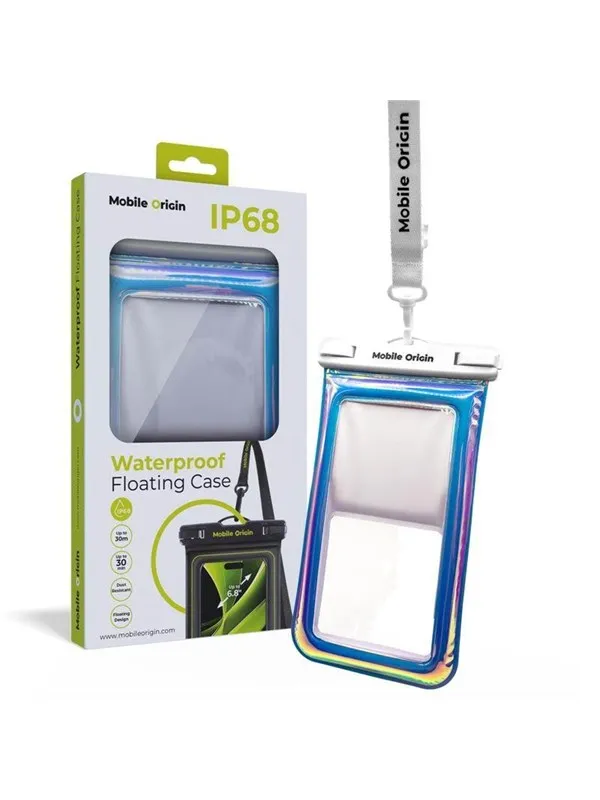 Mobile Origin Waterproof Floating Case 6 -8"- glitter/white