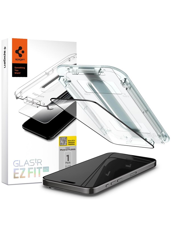 Spigen Glass tR EZ Fit HD 1 Pack - FC Black - iPhone 15 Pro Max