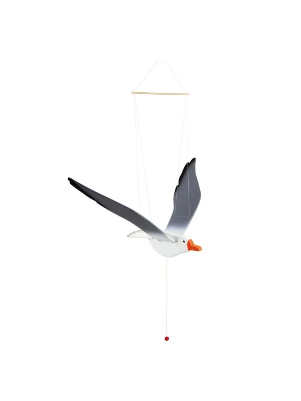 Small Foot - Wooden Baby Mobile Floating Seagull with Moving Wings