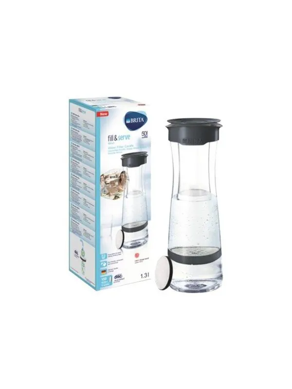 Brita Fill&Serve Mind - water filter carafe - dark grey - Size 10.8 cm - Height 32 cm - 1.3 L
