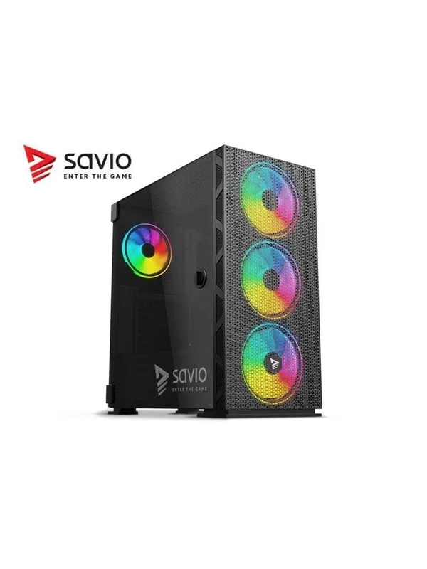 Savio Raptor X1 ARGB Mesh / Glass - MDT - ATX - Kabinett - Tower - Svart
