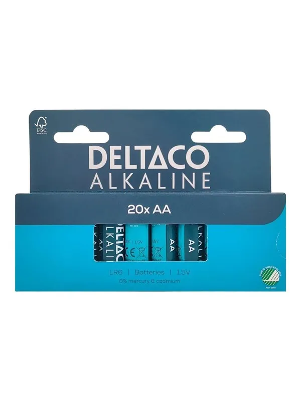 Deltaco battery - 20 x AA / LR6 - Alkaline