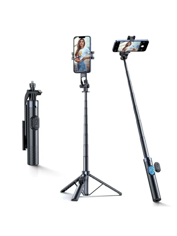 Wozinsky Selfie stick WC1Y30S telescopic tripod 1.3m with phone holder - black
