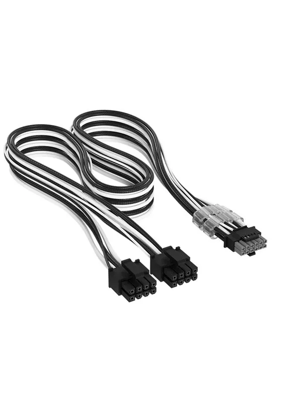 Corsair Elite Premium Individually Sleeved 2x 8-Pin to PCIe 12V-2x6 600W (Type 4) - Svart/Hvit