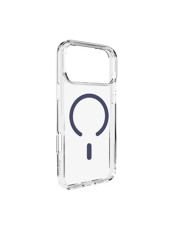 Puro Lite Mag TPU+PC Case Compatible with MagSafe for iPhone 17 Pro Max - Transparent with Blue Ring