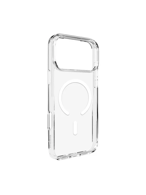 Puro Lite Mag TPU+PC Case Compatible with MagSafe for iPhone 17 Pro Max - Transparent with White Ring