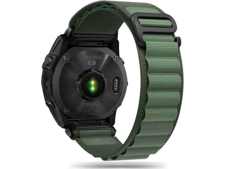 Tech-Protect Nylon Pro Strap for Garmin Fenix 5 / 6 / 6 Pro / 7 - Dark Green