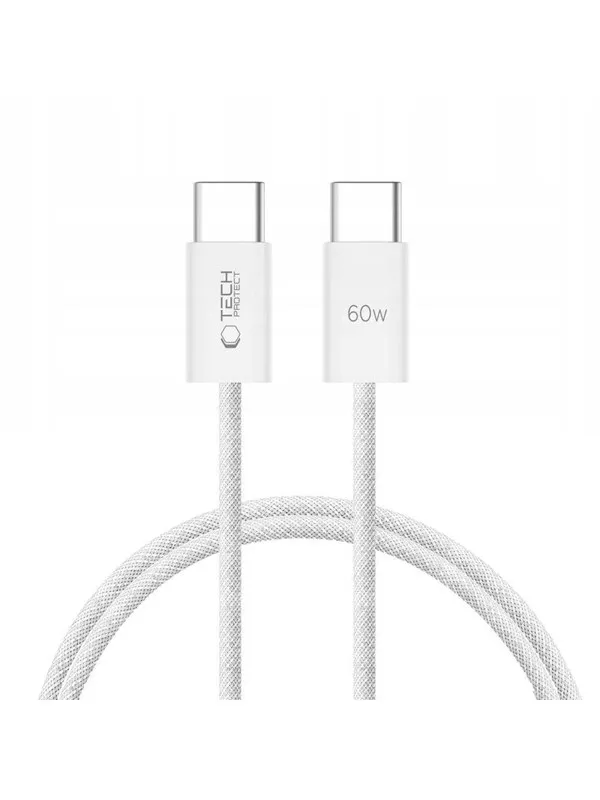 Tech-Protect UltraBoost Classic USB-C / USB-C PD 60W 3A 1m Cable - White