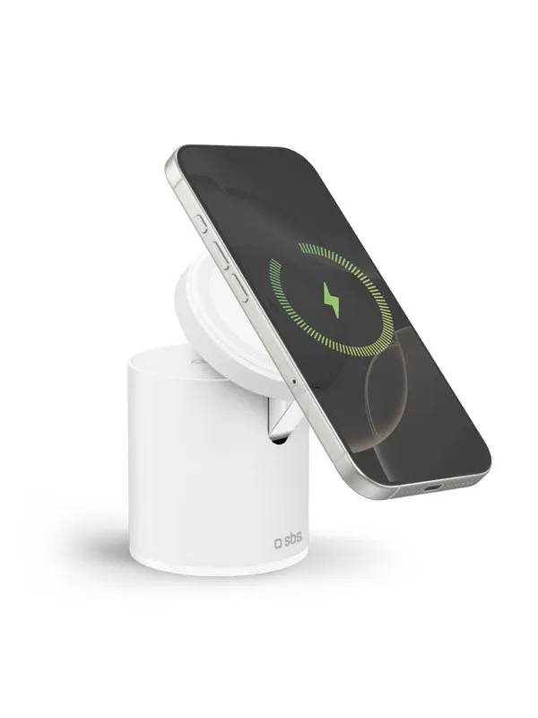 SBS 2-in-1 Wireless Magnetic Charging Station - White