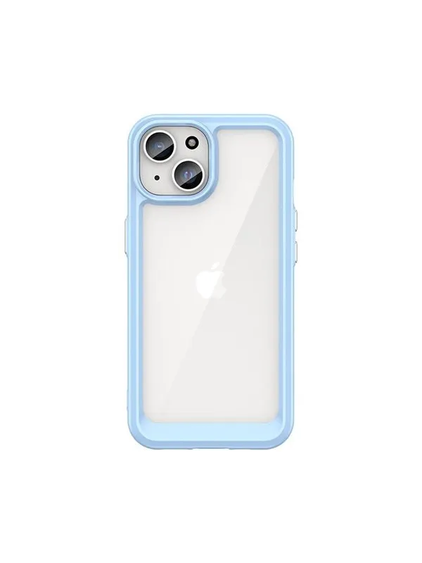 Hurtel iPhone 15 Plus Outer Space Reinforced Case with Flexible Frame - Blue