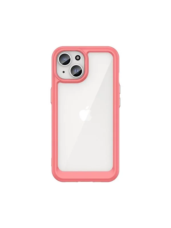 Hurtel iPhone 15 Plus Outer Space Reinforced Case with a Flexible Frame - Red