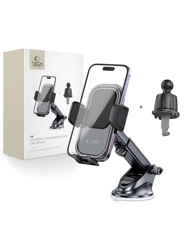 Tech-Protect V6 Car Cockpit / Air Vent Phone Holder - Black