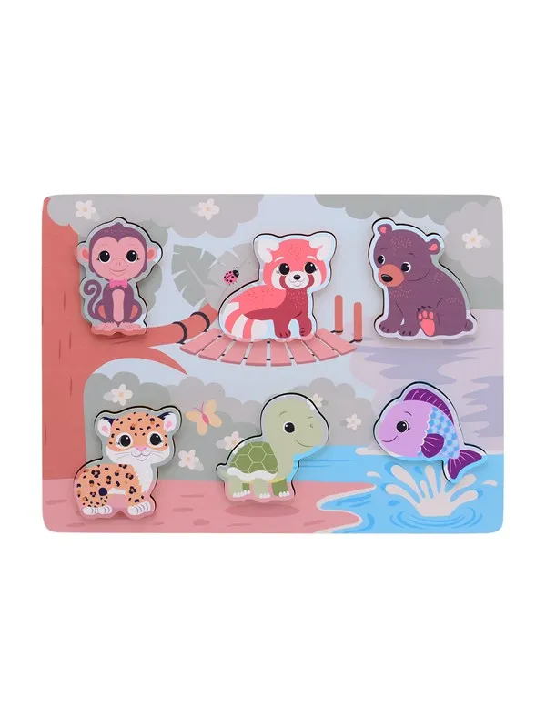 Jouéco The Wildies Family feel and touch puzzle