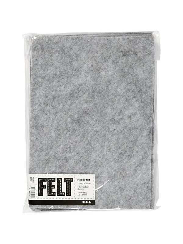 Creativ Company - Hobby Felt Gray A4 Mottled
