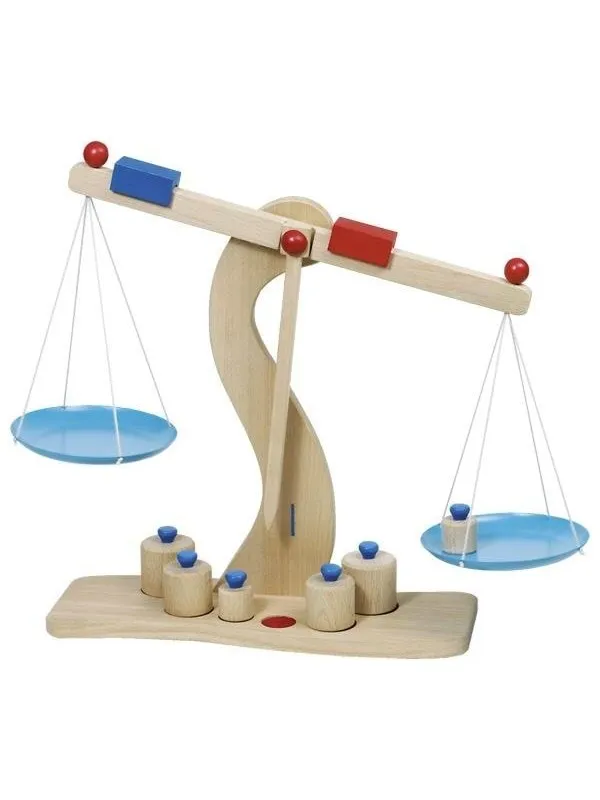 Goki Wooden Scale with Metal Weights