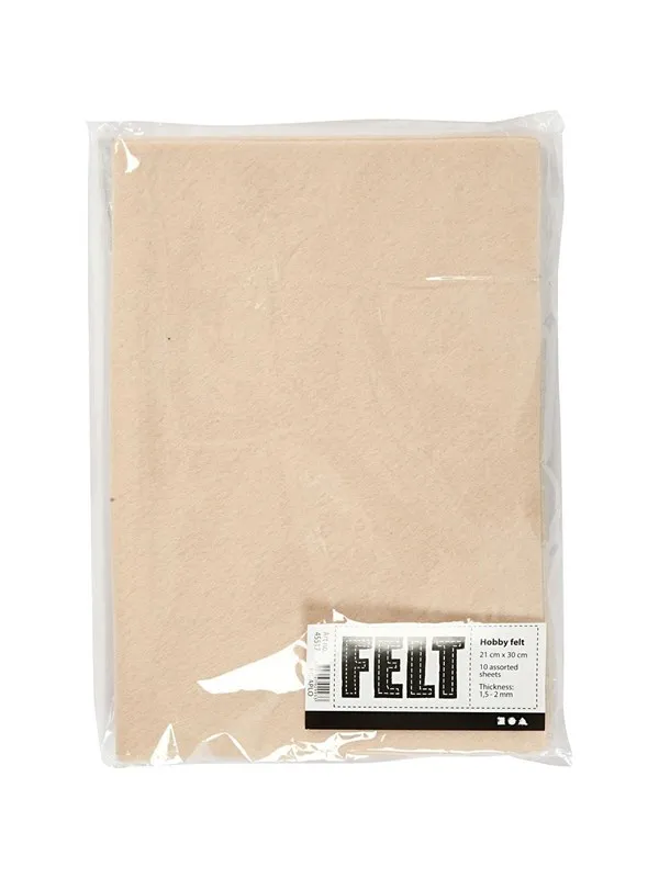 Creativ Company Hobby Felt Light Beige A4 10 Sheets