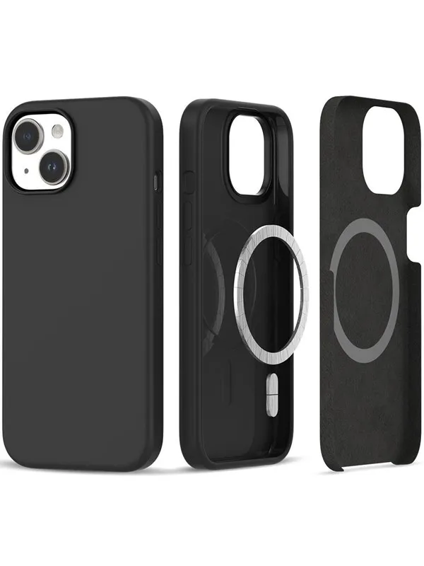 Tech-Protect Silicone MagSafe Case for iPhone 15 - Matte Black