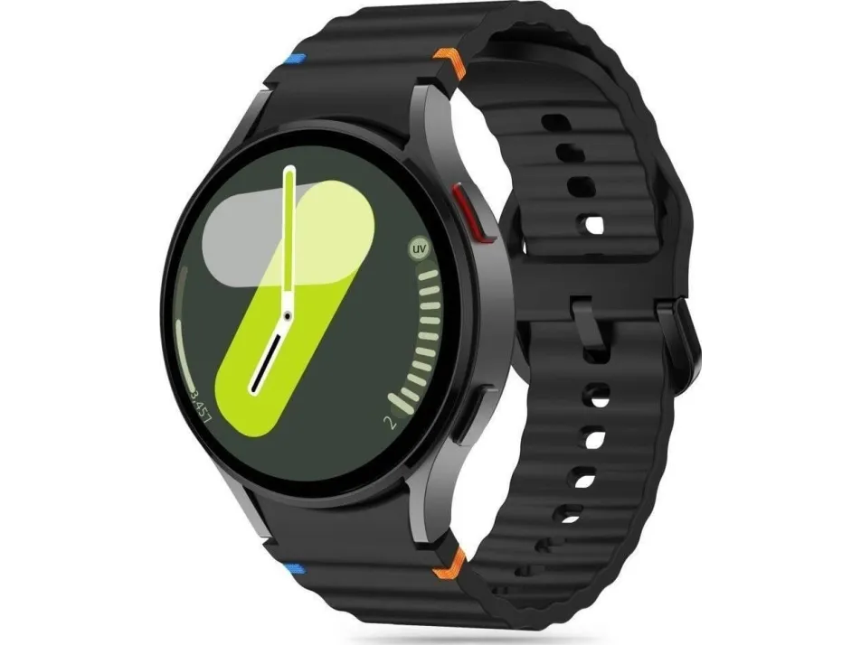Tech-Protect Silicone Sport Strap for Samsung Galaxy Watch 4 / 5 / 5 Pro / 6 / 7 / FE - Black