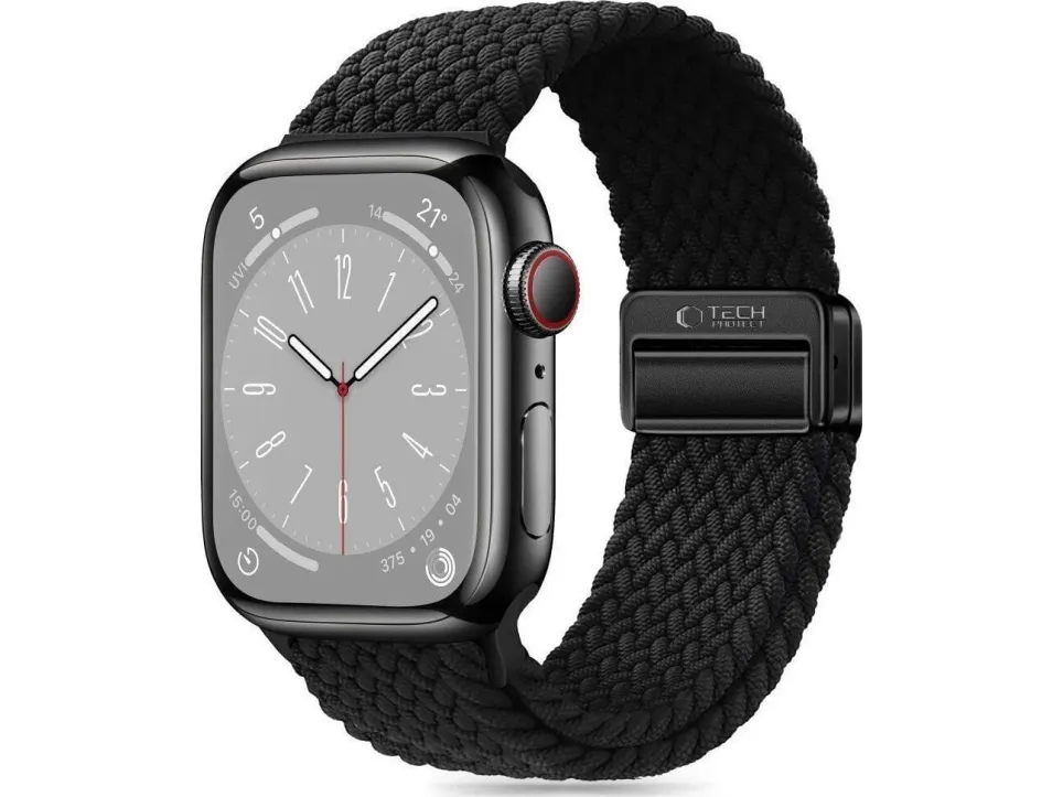 Tech-Protect Nylonmag Strap for Apple Watch 4 / 5 / 6 / 7 / 8 / 9 / SE (38 / 40 / 41 mm) - Black