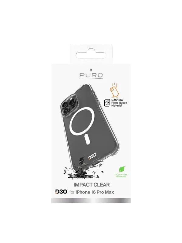 Puro Impact Clear D3O MagSafe Silicone Case for iPhone 16 Pro Max - Transparent