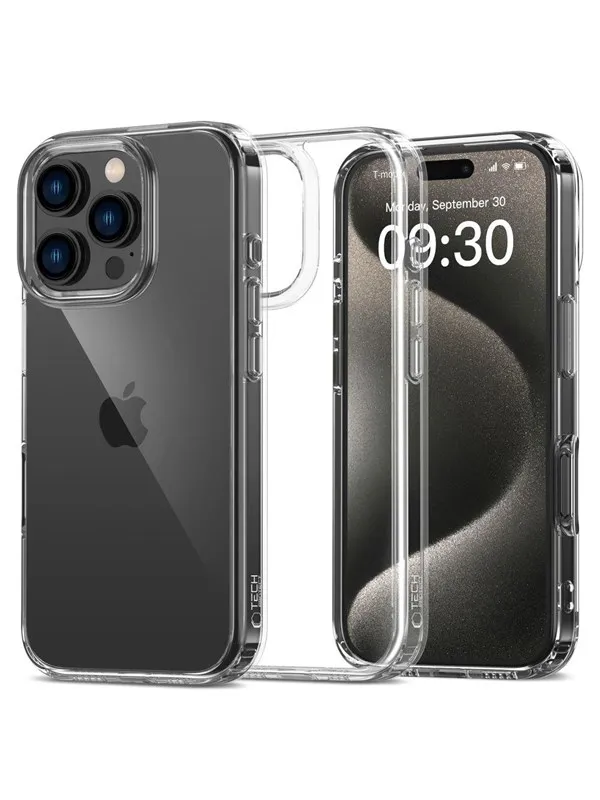 Tech-Protect  FlexAir Hybrid iPhone 16 Pro Max Case - Clear