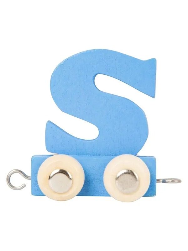 Small Foot - Wooden Letter Train Blue - S - 12 pieces