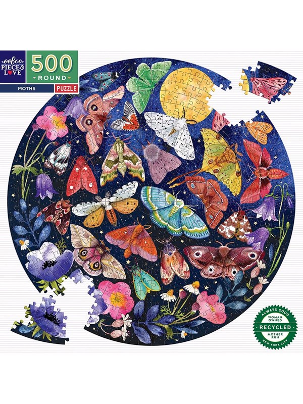 eeBoo Round Puzzle 500 pcs - Moths