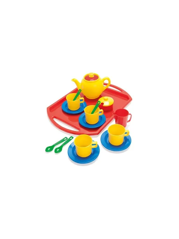 Dantoy Tea set on tray in net 18 pcs
