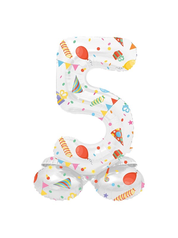 Folat BV - Standing Foil Balloon Joyful Party Number 5 -72cm