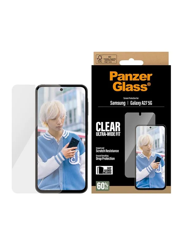 PanzerGlass Screen Protector Samsung Galaxy A27 | Ultra-Wide Fit w. EasyAligner