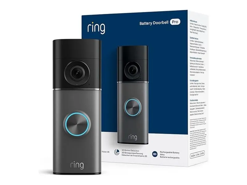 Ring Battery Video Doorbell Pro - Retinal 4K - Deep Silver
