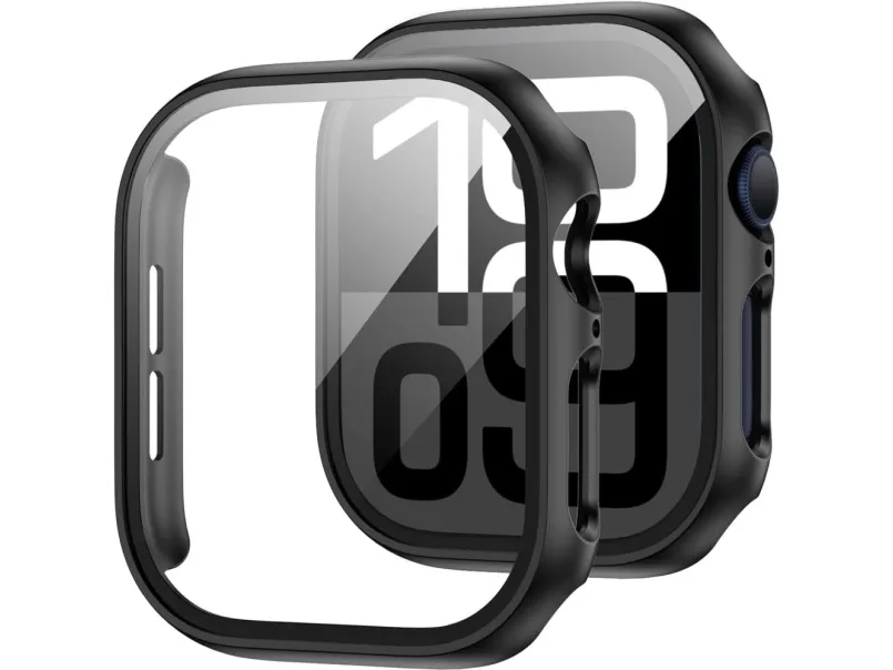 Tech-Protect Defense360 Tempered Glass Case for Apple Watch 10 (46 mm) - Black
