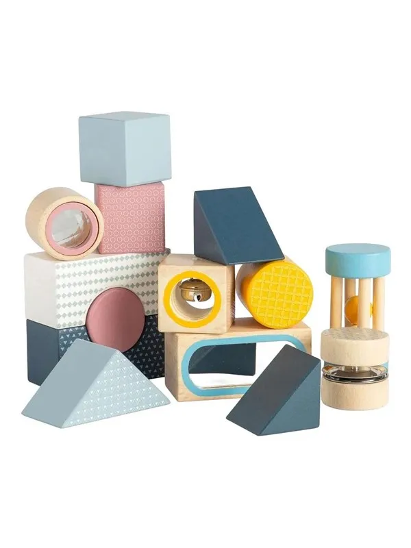 Bigjigs Wooden Sensory Blocks - 14 pcs.