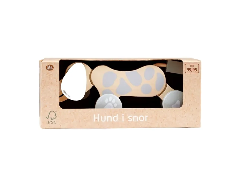 Impulse Toys Wooden dog with wheels and leash