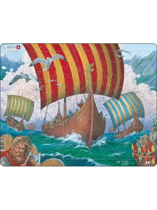 Larsen Puzzles Puzzle Viking Ship - Ormen Lange - 64 pieces Maxi (36.5x28.5 cm) Gulv