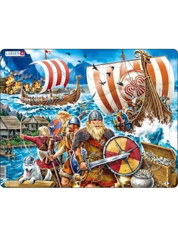 Larsen Puzzles Puzzle Viking Voyage - 65 pieces Maxi (36.5x28.5 cm) Gulv