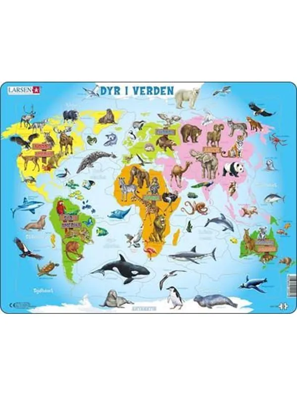 Larsen Puzzles Puzzle Animals in the World - 28 pieces Maxi (36.5x28.5 cm) Gulv