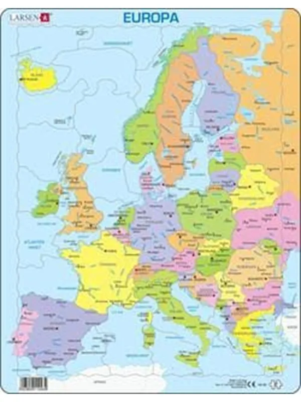 Larsen Puzzles Puzzle Europe Political - 37 pieces Maxi (36.5x28.5 cm) Gulv