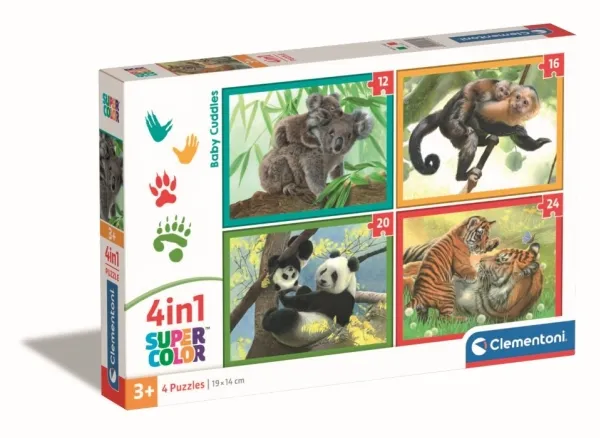 Clementoni Jigsaw Puzzle 4in1 Baby Cuddles Gulv