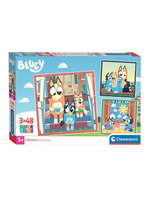 Clementoni Jigsaw Puzzle Super Color Square Bluey 3x48pcs. Gulv