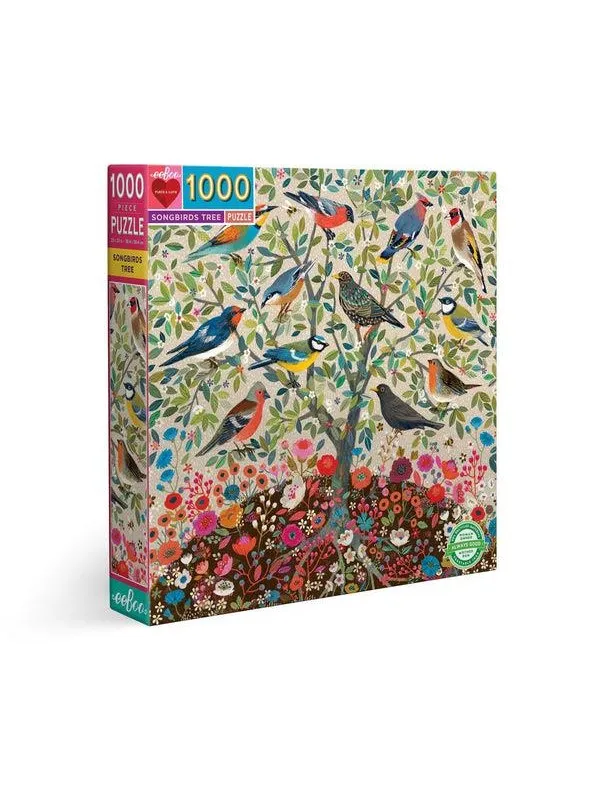 eeBoo Puzzle 1000 pcs - Songbirds Tree