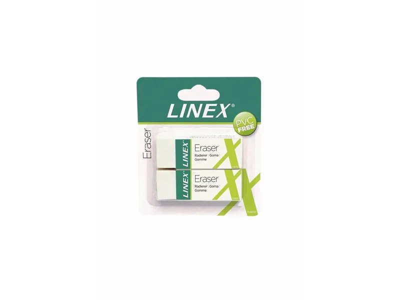 Linex ER30/2B 2 NON PVC ERASERS ON BLISTER CARD