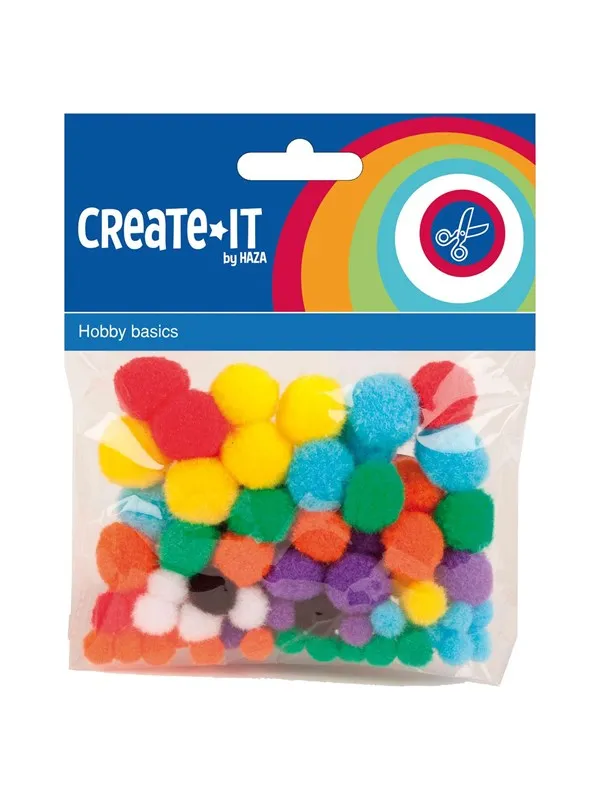 Haza Witbaard Colored Pompoms 78pcs.