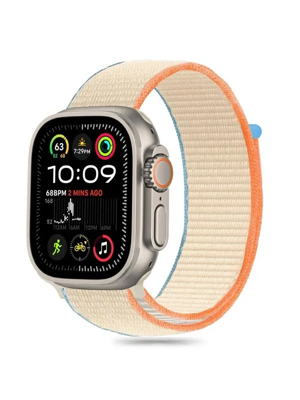 Tech-Protect Nylon Strap for Apple Watch 6 / 7 / 8 / 9 / 10 / SE / Ultra 1 / 2 (44 / 45 / 46 / 49 MM) - Beige