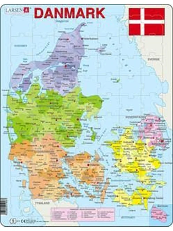 Larsen Puzzles Puzzle Denmark Political - 70 pieces Maxi (36.5x28.5cm) Gulv