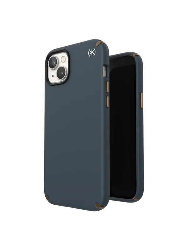 Speck Presidio2 Pro - Antibacterial iPhone 15 Plus / 14 Plus Case - Charcoal / Cool Bronze / Slate